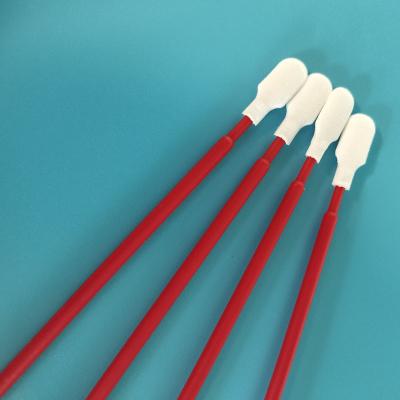 China TX761 Non-Abrasive Red PP Stick Paddle Head Polyester Swabs PCB Cleaning Swab For Cleanroom for sale