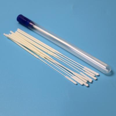 China Individual Wrapped Flocked Nylon Nasal Swab Sterile Specimen Collection Swab With Tube for sale