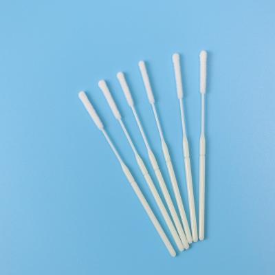 China 10cm EO Steirle Flocked Nylon Nasal Specimen Collection Swab WIth ABS Stick for sale