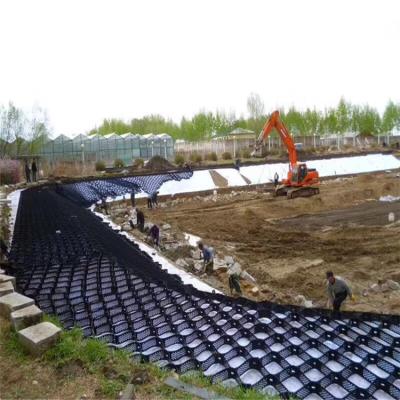 China Low price 1.1mm-1.6mm industrial HDPE geocell gravel stabilizer used in road construction for retaining wall for sale