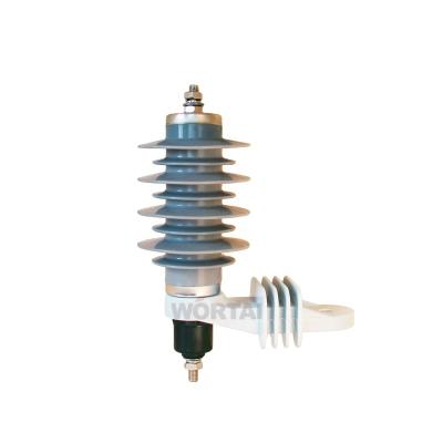 China High Quality Electric Power Transmission Polymer Metal Oxide Surge Arrester With Bracket 9kv 10ka 5ka for sale