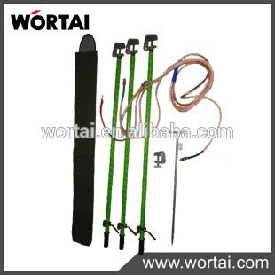 China Suitable For Making Power Stranded Equipments High Voltage Ground Earth Rod Set With Earthing Wire And Clamp for sale