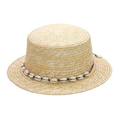 China Nuevo sombrero de Straw Shell Decoration Holiday Beach Straw del Padre-niño en venta