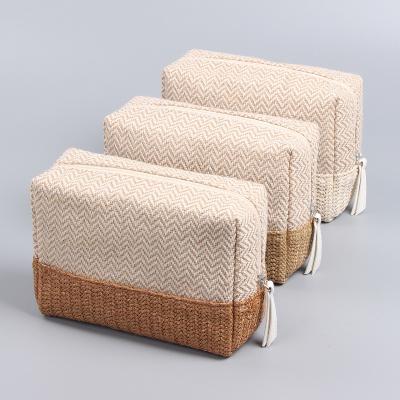 China Straw Fashion Large Capacity  Multi-Color Cosmetic Bag For Women en venta