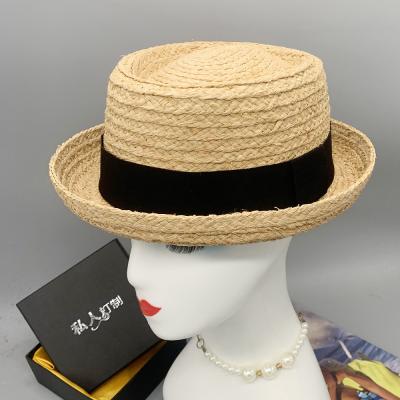 China Handmade Straw Shading Roll Brim Dome Ball Straw Hat For Women en venta