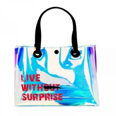 China Bolsos olográficos de lujo de la playa del PVC de Tote Bag Laser Handbags Transparent de las mujeres al por mayor en venta