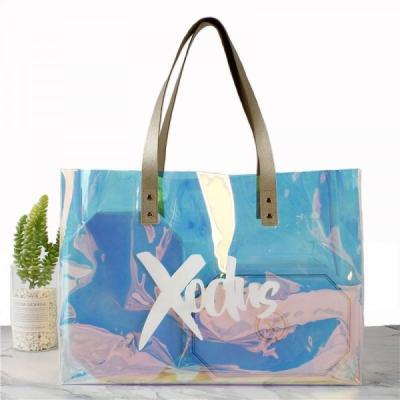 China Los bolsos transparentes olográficos femeninos de la venta caliente varan PVC Tote Shopping Bag del claro del laser del bolso en venta