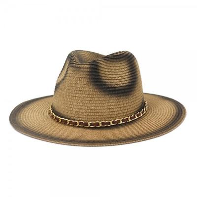 China Sombrero de cadena de Jazz Straw Hat Spray Painted Beach en venta