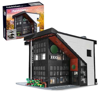 China KING 16036 Sets Assembly Bricks Children Toys Gifts MOC-45635 COFFEE MODERN StreetView Model Building Toy Wholesale MOLD Building Blocks for sale