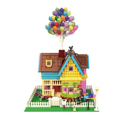 China Building Toy City Street View Moc Balloon Flying House Model Bricks Set Cartoon Individual Anime Travel Building Block Toy Kid Gift Creative for sale