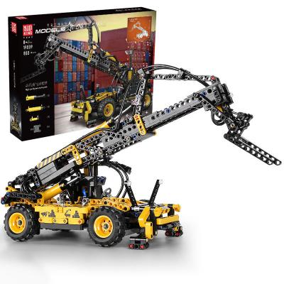 China KING 19009 Forklift Model Assembly Bricks Legoed Pneumatic Telescopic Technic Building Toy Wholesale MOC Building Blocks for sale