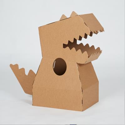 China Portable China Dinosaur Cardboard Box Cardboard DIY Model Cardboard Aircraft Toy Paper Tank House Castle for sale