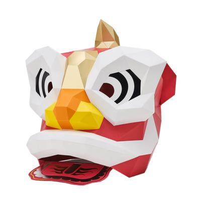 China Pretty China Diy Dancing Lions Ornament To Make Your Own Masks 3D Paper Ornament For Party for sale