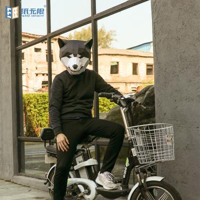 China Funny Halloween 3d paper mask handmade paper dog head mask new fashion handmade diy craft gifts for sale