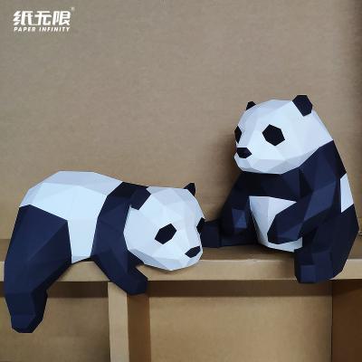 China China hot sale handcraft paper desk ornaments diy 3d panda halloween gift for kids for sale