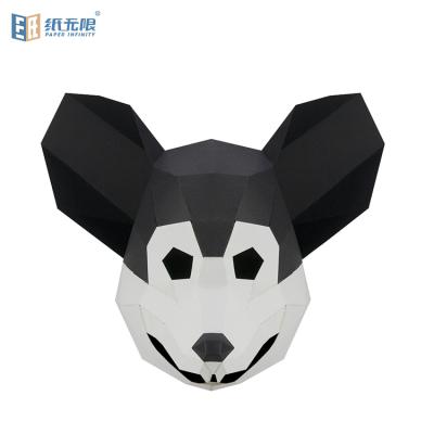 China Handmade High Quality Rat Animal Shaped Craft Paper 3D Paper Mask Handmade Party Mask for sale