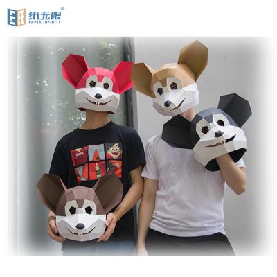 China Handmade Eco-Friendly Mask Cartoon Cosplay Pictures Disguise Mask Rat 3d Paper Masks For Halloween for sale