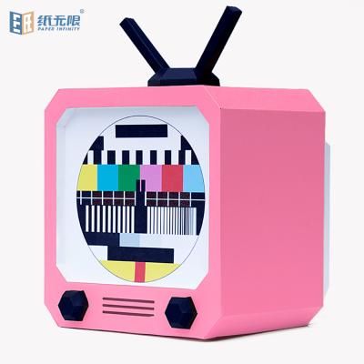 China Halloween Toy Mini TV Head Mold Mask Handmade Diy DIY Paper Beauty Recycled 3d Paper Mask for sale