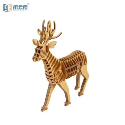 China Factory price practice DIY deer 3D custom paper model toy paperboard jigsaw puzzle 3d custom paper puzzle for kids and adults for sale