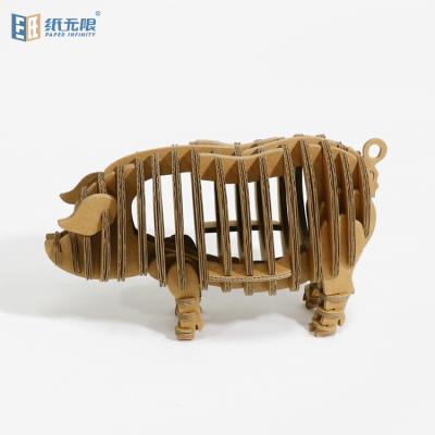 China DIY practice new product diy toy pig 3d zodiac puzzle,cardboard animal paper puzzle for sale