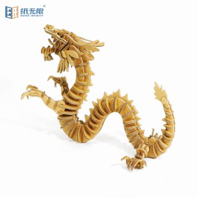 China Latest Design 3D Practice DIY Paper Craft Dragon Animal Jigsaw Puzzle For DIY / Decoration for sale