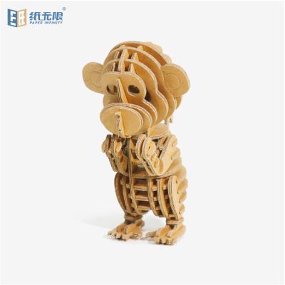 China DIY practice promotion handmade toy monkey shaped paper 3D puzzle for kids for sale