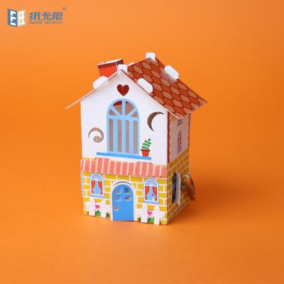 China DIY Handmade New Product Cardboard Hand Crank Music Box Colorful Eco-friendly Manual Paper Music Box for sale