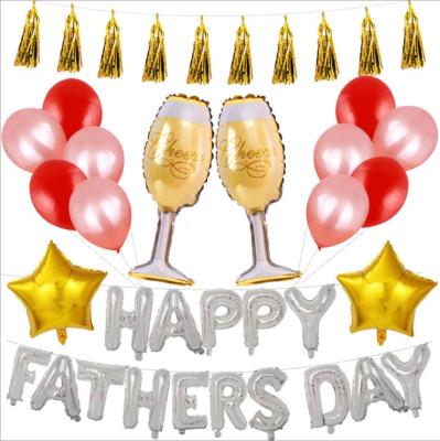 China Party Decoration Father's Day Decorated Balloons 1 6 Inch Gold Luminous Letter Happyfathersday Balloons Wholesale Balloons for sale