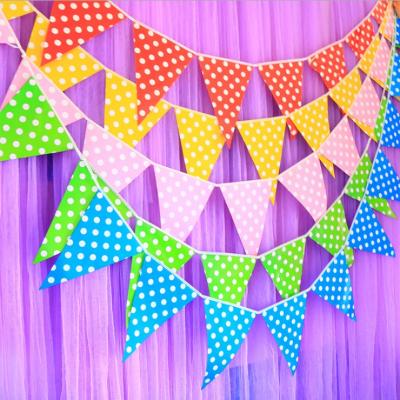 China Marriage favors & Bridal Party Gifts Dot Triangle Flag Baby Birthday Background Decoration Flag Party Celebration Decoration Birthday Flag for sale