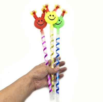 China Big Face Dragon Whistle Bread Roll Children's Toy Pole Blowing Smile Blowing Kids Long Whistle Length 37.5cm for sale