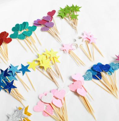 China Disposable Gold Star Cupcake Toppers For All Occasions Party Supplies Decoration for sale