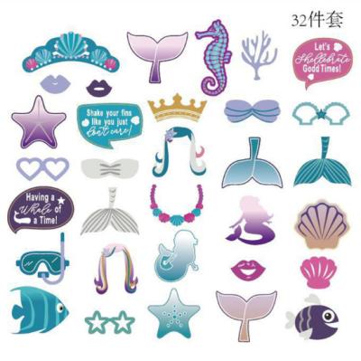 China Mermaid Theme Style Photo Props For Wedding Or Birthday Kids Party Decorations 22*28*1cm for sale