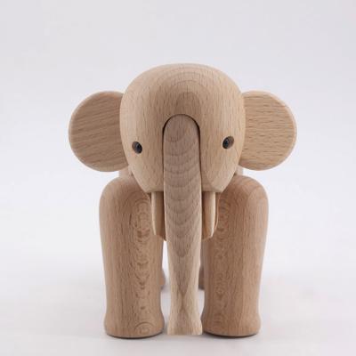 China China Beech Wood Elephant Solid Wood Crafts Wood Home Furnishing Decoration Craft for sale