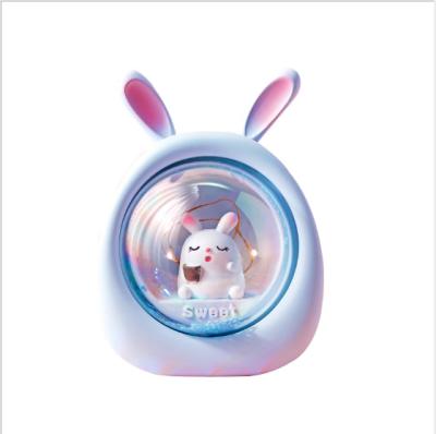 China Creative China Lovely Cartoon Rabbit Night Light Girl Heart Room Resin Furnishing for sale