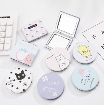 China Portable Double-Sided Folding Mirror Small Square Mirror Creative Girl Decorative Mini Makeup Mirror for sale