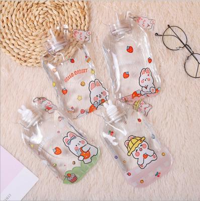 China Cartoon 300ml Little Girl Handbag PVC Hot Water Daily Warm Transparent Bag Gift Small Portable Mini Pendant Water Heating Bag for sale