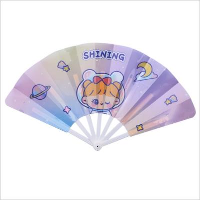 China Children of China Cartoon Folding Fan Student Gift Holding Seven Plastic Hand Folding Fan Shaking Fan for sale