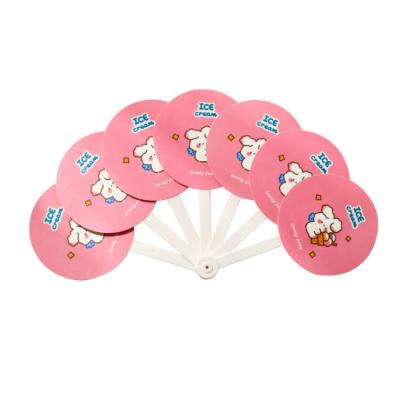 China Children's Folding Hand Fan PP Seven Folding Hand Fan Portable Summer China Cartoon Folding Fan Student Lovely Small for sale