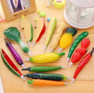 China Creative Creative Cute Pen Corn Pepper Eggplant Cucumber Carrot Banana Promotional Vegetable Fruit Kitchen Tip Writing Pens Stationery School for sale