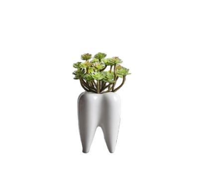 China Modern Gardening White Fake Flower Pots Household Creative Succulent Ceramic Grocery Flower Pots Mini Without Holes for sale