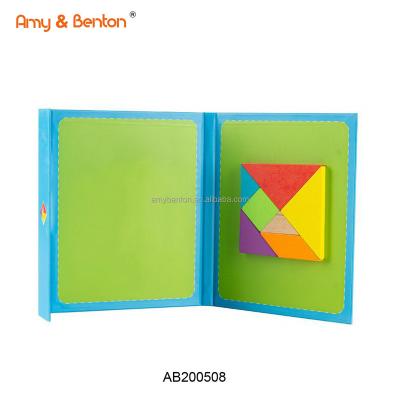 China Educational Toy Hot Sale Educational Toys Puzzle Book Toys Tangram Wooden Colorful Wooden Jigsaw Board Early Educational Toys For Children for sale