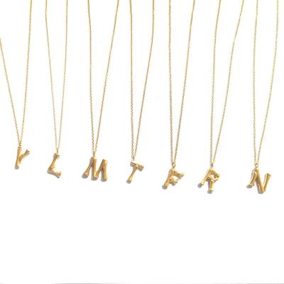 China TRENDY find out weekly spotify Zooying personalized simple gold 26 English alphabet number necklace bamboo pendant jewelry for sale