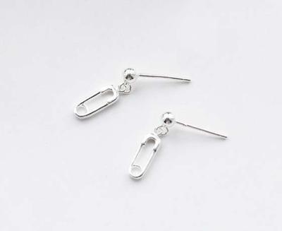 China Zooying 925sterling Silver Silver Pin Stud Paper Clip Earring for sale