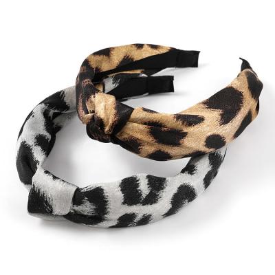 China Girls' Hair Decoration Zooying Leopard Print Cloth Headband Women's Hair Tie Knotted Headband Hair Accessories for sale