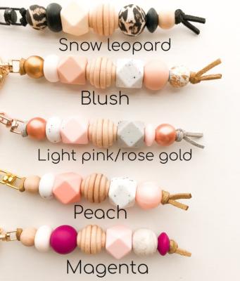 China Bag Zooying Boho Silicone Wood Beaded Couche--Key Charm Purse Chain Bag Charm Rose Gold Keychain, Boho Accessories for sale