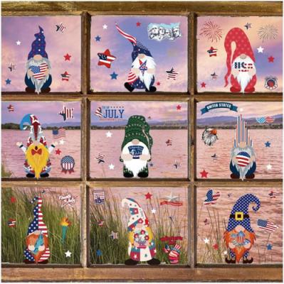 China Home Decor 4th of July Window Clings Patriotic Gnome Window Stickers for Memorial Day Decorations Patriotic Decor 4th of July Decorations for sale