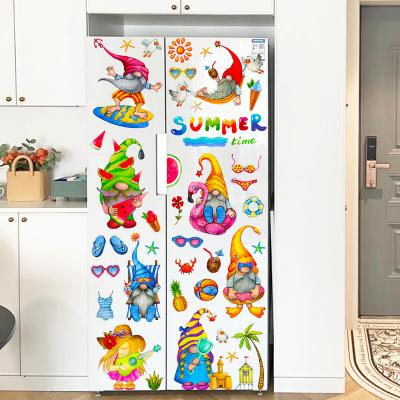 China Home Decoration Summer Window Clings Gnome Window Clings Decals Non Adhesive Vinyl Clings Static Stickers for sale