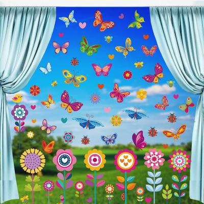 China Hot Selling Removable Electrostatic Static Stickers PVC Refrigerator Glass Cabinets Cling Sticker For Window Glass Decoration for sale