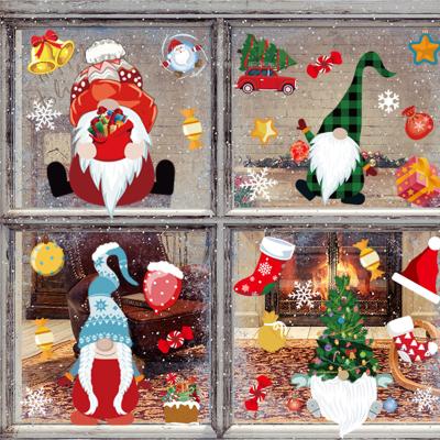 China Home Decoration Christmas Window Clings Gnome Window Decals Christmas Window Stickers Holiday Decorations Stickers for sale