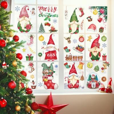 China Home Decoration Christmas Gnome Window Clings Snowflake Window Decals Stickers Christmas Gifts Christmas Decorations Double Sided Window St for sale